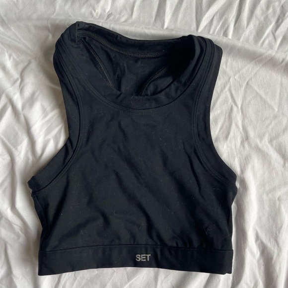 SET Active Other - SET Active Sportbody High Neck Bra in Onyx